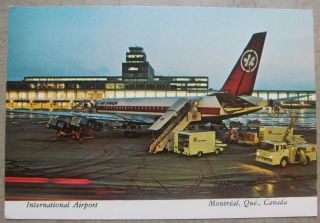 Vintage Postcard Montreal International Airport Quebec Canada Air Canada Dc8