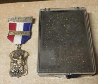 Vintage Nra National Rifle Association Award Trophy Badge " High Power " W Case