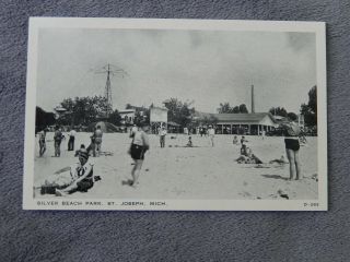 Vintage Post Card - St.  Joseph,  Michigan,  Silver Beach Park,  1930 