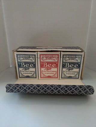 12 Decks Vintage Bee Club Special No.  92 Playing Cards Cambric Finish Red & Blue