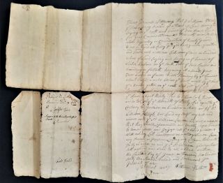 1733 Antique Colonial Handwritten Deed Phillips Saco Winter Me Liskom Different