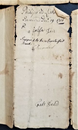 1733 antique COLONIAL handwritten DEED PHILLIPS saco winter me LISKOM different 3