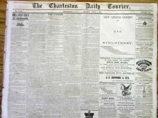 1860 Charleston SOUTH CAROLINA newspaper w SLAVES ADS - slaves are named 2