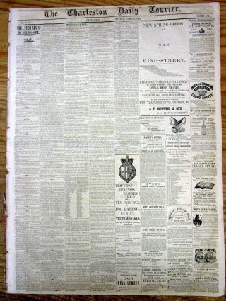 1860 Charleston SOUTH CAROLINA newspaper w SLAVES ADS - slaves are named 3