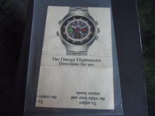 Vintage Omega Flightmaster Directions for use leaflet 2