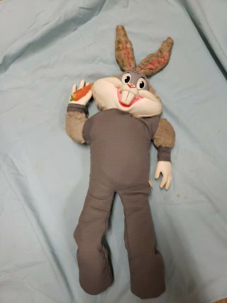 Vintage 1961 Mattel Bugs Bunny - Talking - Plush Doll Pull String - Rubber Face