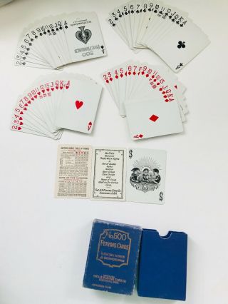 Vintage - No 500 Playing Cards For 6 Handed Games - Blue Wow