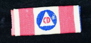 Vintage Cd Civil Defense Ribbon Pin