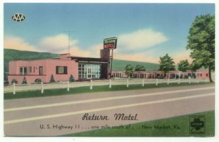 Market Va Return Motel Resort U.  S.  Highway 11 Vintage Postcard - Virginia