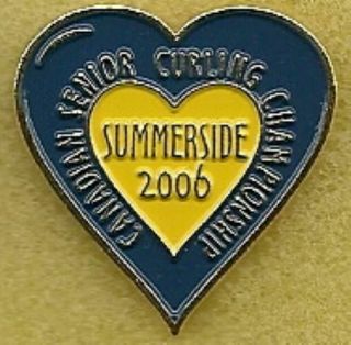 2006 Summerside Canadian Senior Curling Championships Cca Yellow Heart Pin