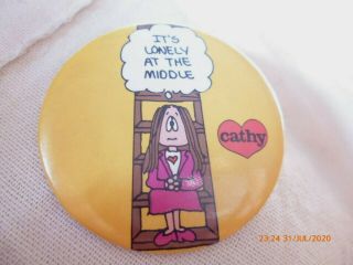 80s Cathy Comic Strip Cartoon Button Pin It 