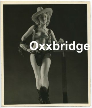 Texas Burlesque Stripper 1930 Pre Code Photo Gun Smoking Showgirl Wild Western