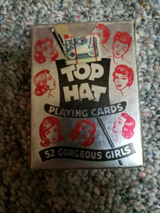 Vtg Top Hat,  Elvgren Pin Up Playing Cards,  52 Gorgeous Girls Jokers Complete 2