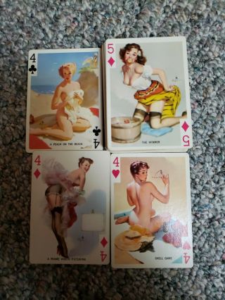 Vtg Top Hat,  Elvgren Pin Up Playing Cards,  52 Gorgeous Girls Jokers Complete 3