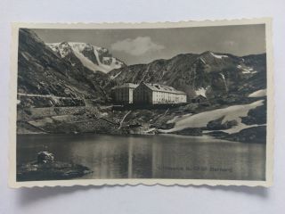 Hostel Of Grand St.  Bernard Switzerland Vintage B&w Postcard C1939