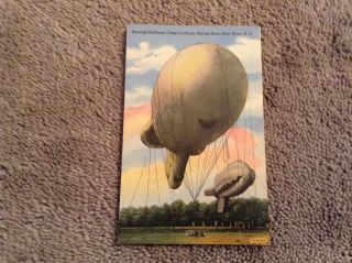 Vintage Postcard Of Barrage Balloons,  Marine Base,  River,  N.  Carolina
