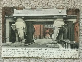 Vintage Postcard Of Copenhagen Elefantaarnet Dated 1905
