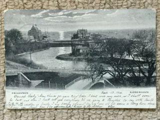Vintage Postcard Of Copenhagen Frihavnen Dated 1906