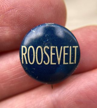 1932 Franklin Roosevelt Blue Presidential Campaign Button 3/4” Pin Fdr Rare R33