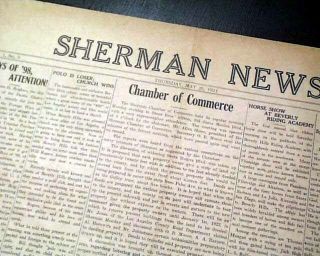 Rare Sherman ? Los Angeles Hollywood California - Not Listed 1921 Newspaper