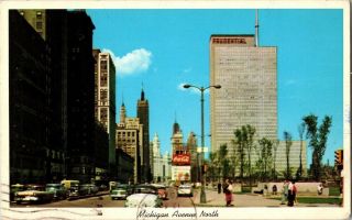 Vintage Postcard Postmarked 1963 Michigan Avenue Chicago Illinois By Aero Dist