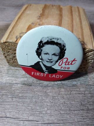 1960 Richard Nixon For President Pinback Button 1st Lady Pat Nixon Pin Union