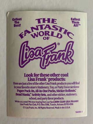 Vintage The Fantastic World Of Lisa Frank GALACTIC SUNDAE JUMBO Sticker S608 - 1 3