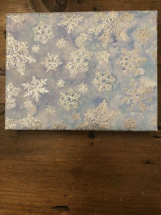 NIB Carol Wilson Rose Garden S/10 Blank Silver Blu Snowflake Notecards Envelopes 2