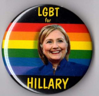 Hillary Clinton Campaign Button Pin 2016 Gay Lesbian Lgbt Rainbow Flag