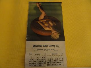 1958 Pin Up Girly Risque Calendar Universal Joint Service Co Cincinnati Oh W8th