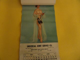 1958 Pin Up Girly Risque Calendar Universal Joint Service Co Cincinnati OH W8th 3