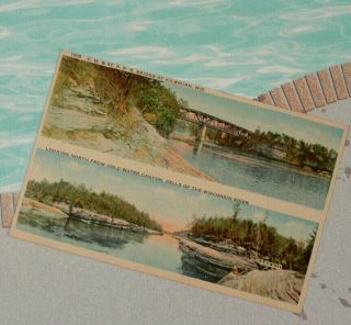 Wisconsin Dells Wisc Vintage Postcard Railroad Bridge 1930