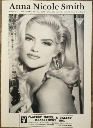 Anna Nicole Smith Vintage Playboy Models Inc.  Zed Comp Card Guess