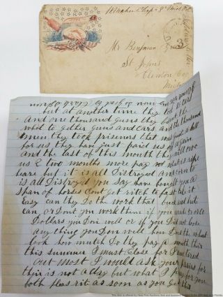Clark S Green 1862 Civil War Letter Home By Soldier 1862 Military Action Stamp
