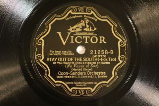 Jazz Coon - Sanders Orch Stay Out Of The South Victor 21258 Ee,