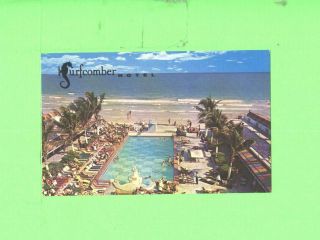 Gg Postcard The Surfcomber Hotel Miami Beach Florida Bathers Bathing Beauty Pool