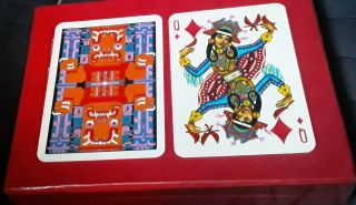 Vintage Pre - Columbian Art Playing Cards,  Boxes Double Deck C1960s - 1970s