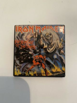 Vintage Iron Maiden Number Of The Beast Button Pin