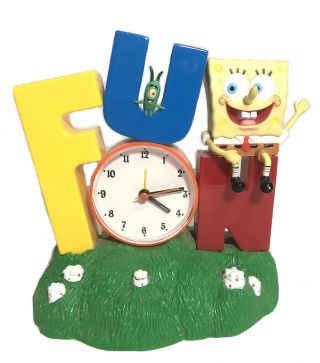 2002 Tek Time Musical Singing Fun Spongebob Squarepants Alarm Clock