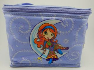 Vintage Lisa Frank Soft Sided Lunch Bag Box Hippie Moon Girl Insulated Keychain