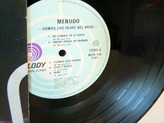 MENUDO - Somos Los Hijos Del Rock LP - 1987 Latin Pop,  Melody,  Ricky Martin 2