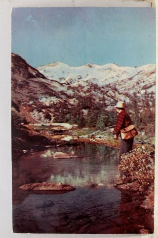 Oregon Or Frazier Lake Linet Mountains Fishing Postcard Old Vintage Card View Pc