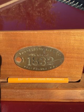 Parkesburg Iron Co brass tag,  pencil display VTG Chester County Parkesburg PA 3