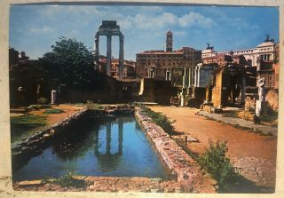 Vintage Tourist Postcard Rome Roma Italy Roman Forum Ancient Ruins