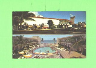 Zz Postcard Desert Inn Miami Beach Florida Bathers At Swimming Pool.