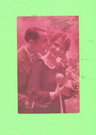 Gg Postcard Lovers Men And Woman Beauty Joyeuses Paques Vintage Post Card