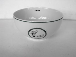 Rare Tintin And Snowy Porcelain Bowl France 1996