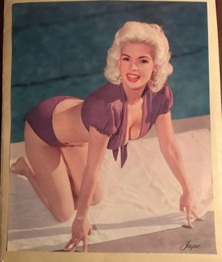 Jayne Mansfield 1950’s 16x20 Color Calendar Advertising Poster Size Sexy Pinup