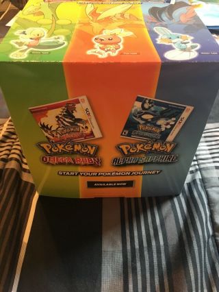Pokémon Omega Ruby and Alpha Sapphire Promo Display Box Mega Evolution Starters 2