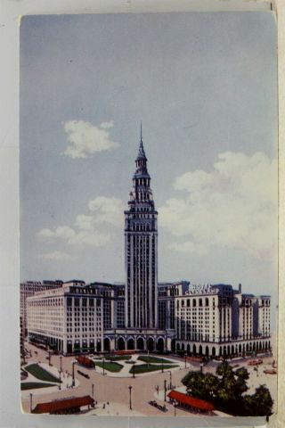 Ohio Oh Hotel Cleveland Terminal Tower Postcard Old Vintage Card View Standard